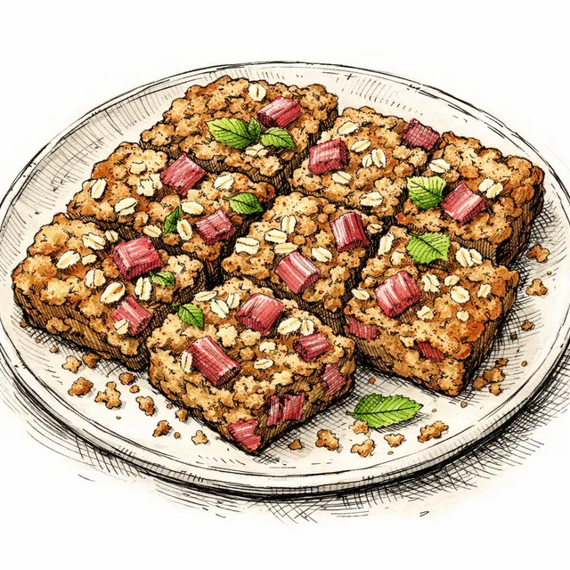 One-Bowl Rhubarb & Rye Muffin Slab