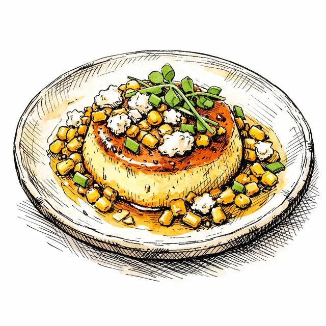 Caramelized Corn & Chèvre Cast-Iron Flan