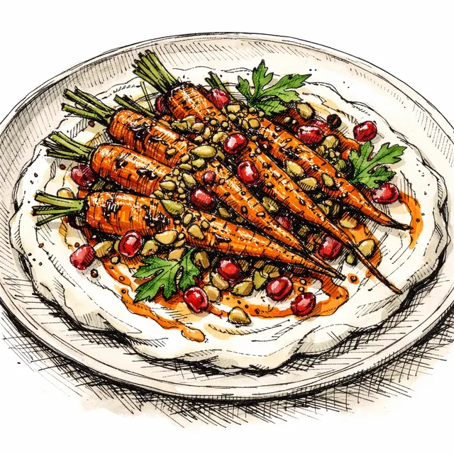 Fire-Blistered Baby Carrots with Sizzling Pumpkin Seed Dukkah