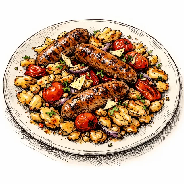 Sheet-Pan High-Heat Italian Sausage & Crispy Smashed White Beans