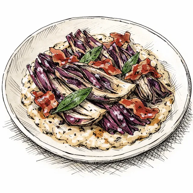 The Ticinese Loggia: Pan-Roasted Radicchio with Prosciutto and Sage
