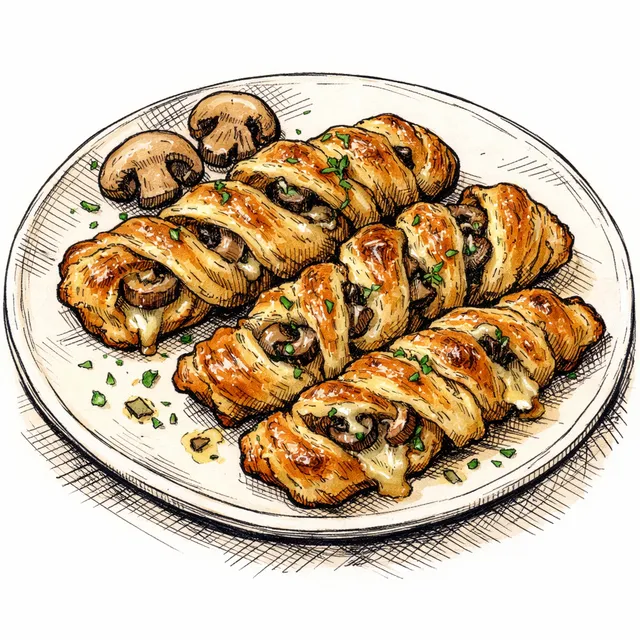 Brown Butter Mushroom & Fontina Rough-Puff Tresses