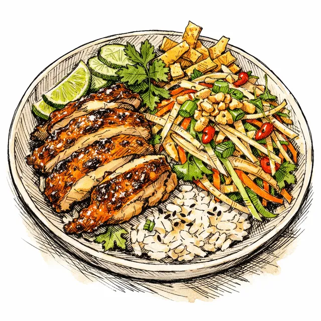 Bangkok Tuk-Tuk Rotisserie Chicken & Green Papaya Crunch Bowl
