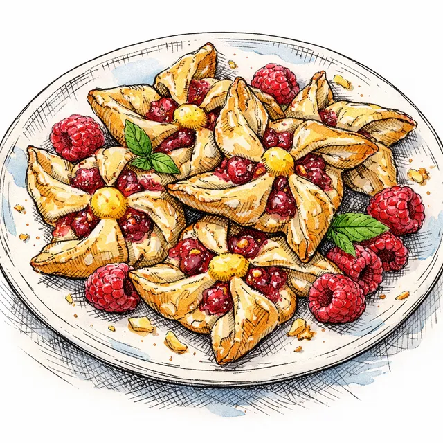 Raspberry & Meyer Lemon Rough-Puff Moulinets