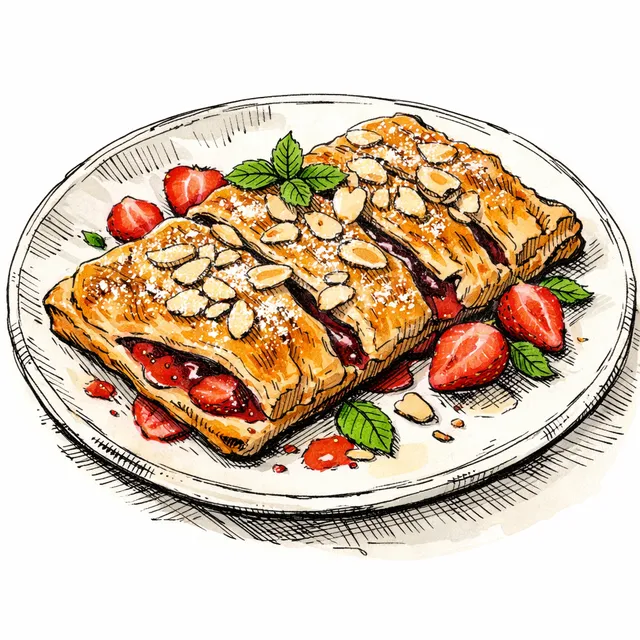 Quick-Fold Strawberry & Almond Slab Chausson