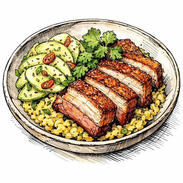 The Havana-to-Hue Crispy Pork Belly & Quick-Pickled Green Apple Desk Escape