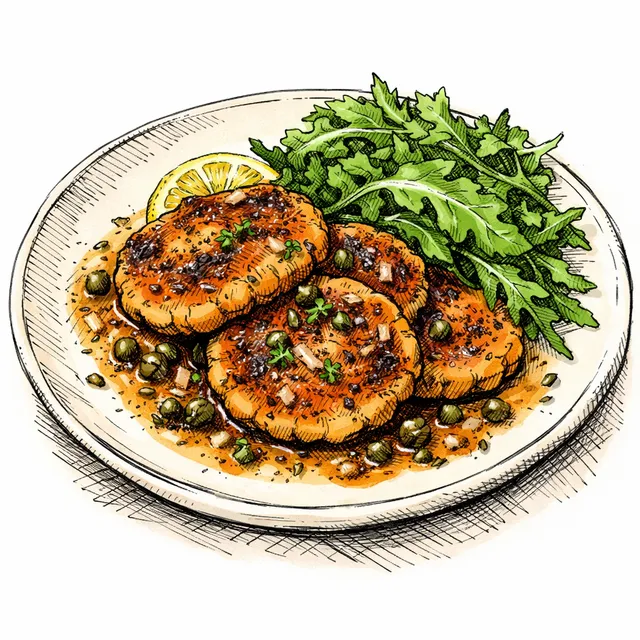 Smash-Seared Cannellini “Bean Cakes” with Lemon-Caper Brown Butter Pan Sauce + Peppery Arugula