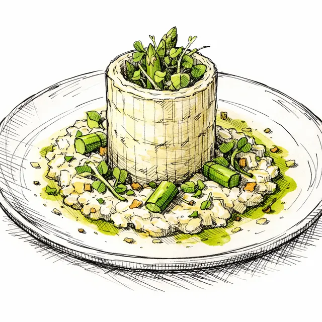 The Spring Pillar: Melted Leek Risotto with a Structural Mantecatura