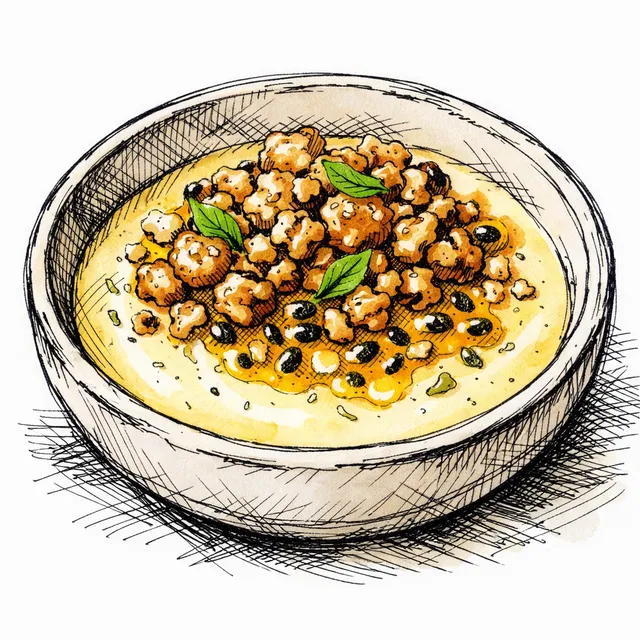 Slow-Set Passionfruit Custard with Miso-Macadamia Crunch