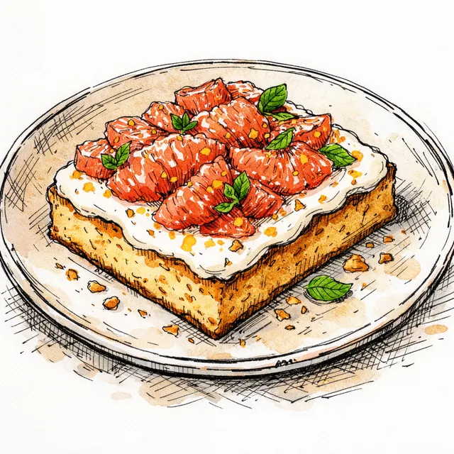 Shatter-Glazed Grapefruit & Crème Fraîche Slab Cake