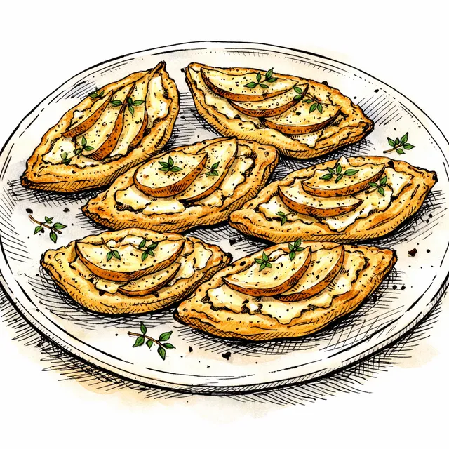 Bosc Pear, Camembert & Thyme Rough-Puff Barquettes