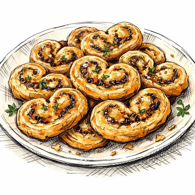 Caramelized Onion, Gruyère & Thyme Rough-Puff Palmiers